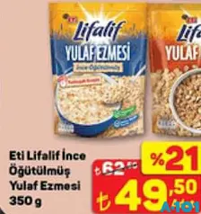 ETİ LİFALİF İNCE ÖĞÜTÜLMÜŞ YULAF EZMESİ 350 G ETİ LİFALİF İNCE ÖĞÜTÜLMÜŞ YULAF EZMESİ 350 G